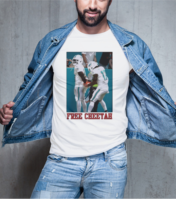 Free Cheetah Miami Dolphins Football Players T-Shirt