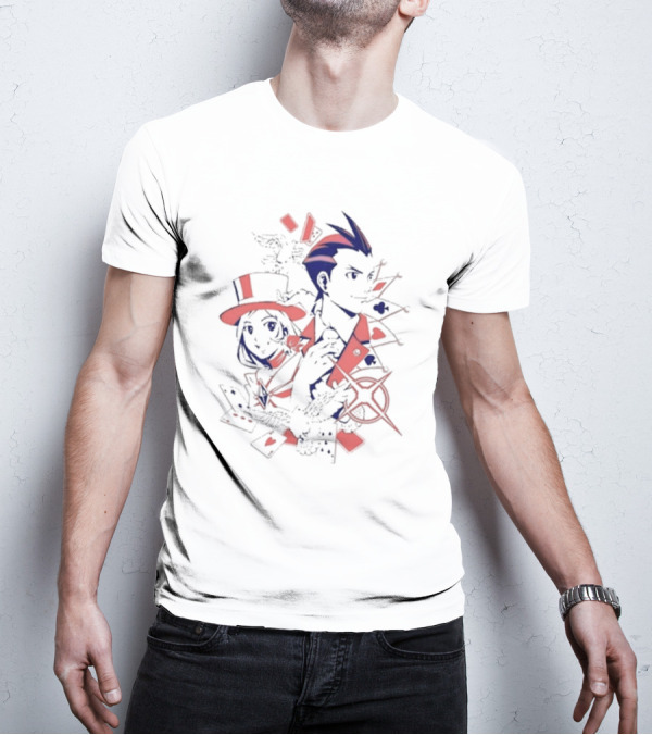 Ace Attorney Anything Agency Playing Card Symbol Characters T-Shirt