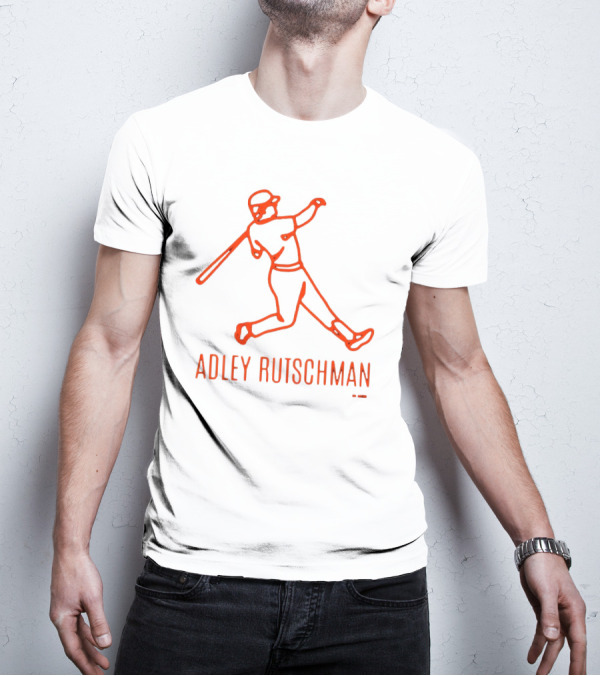 Adley Rutschman Lean Back Baltimore Orioles MLB Outline T-Shirt