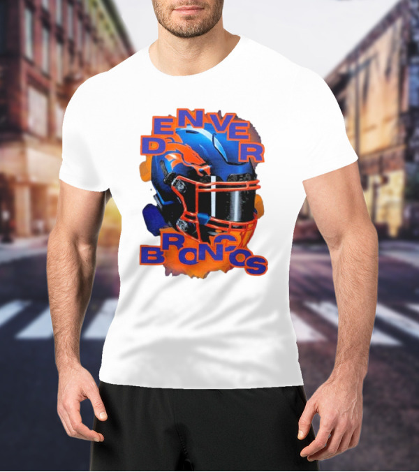 Denver Broncos Helmet Team Sports T-Shirt