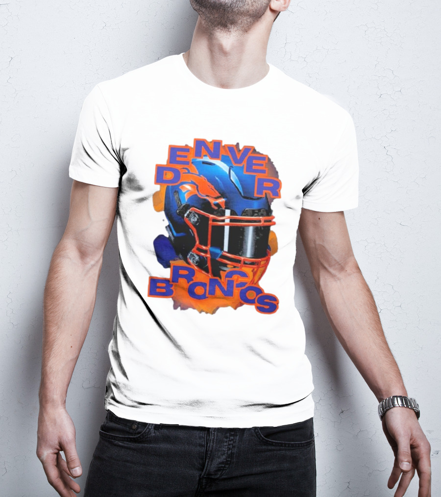 Denver Broncos Helmet Team Sports T-Shirt