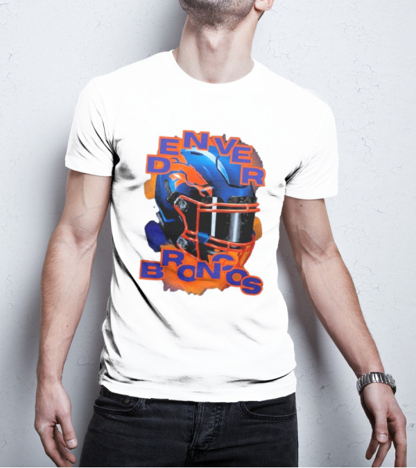 Denver Broncos Helmet Team Sports T-Shirt