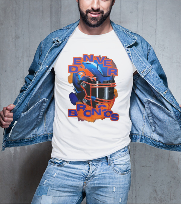 Denver Broncos Helmet Team Sports T-Shirt