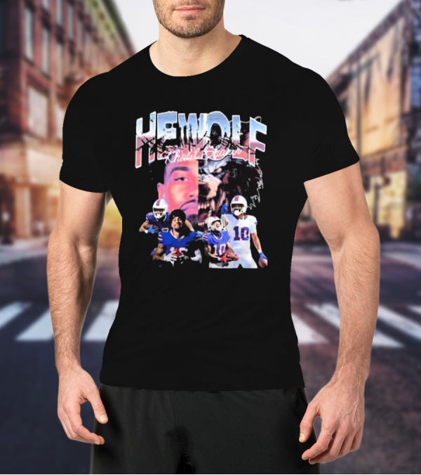 HeWolf Khalil Shakir Buffalo Bills NFL Players Wolf Fusion T-Shirt