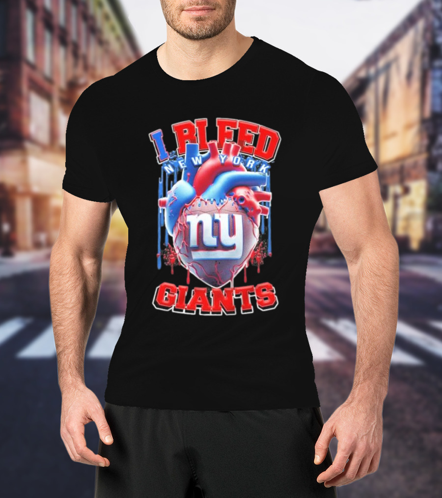 I Bleed New York Giants Ny Heart T-Shirt