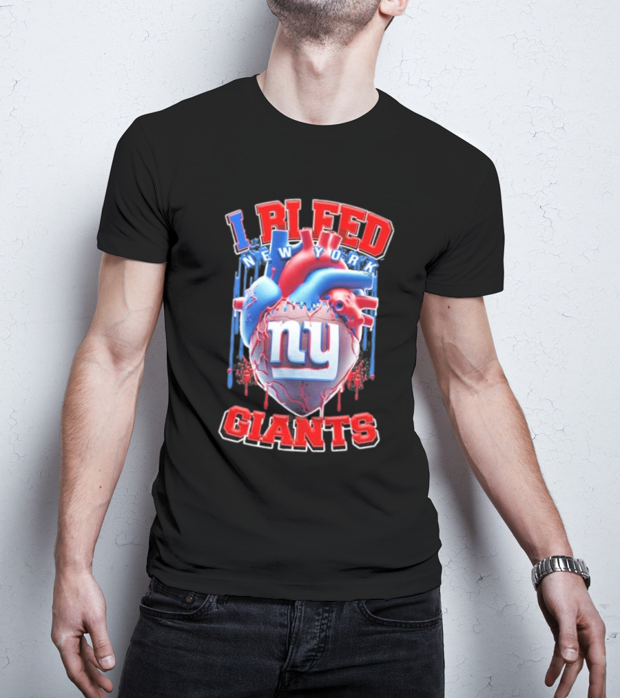 I Bleed New York Giants Ny Heart T-Shirt
