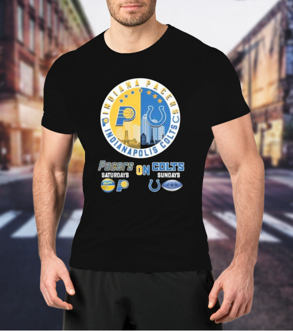 Indiana Pacers Indianapolis Colts Saturdays Pacers On Sundays Colts T-Shirt