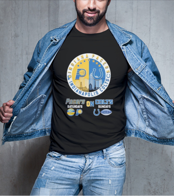 Indiana Pacers Indianapolis Colts Saturdays Pacers On Sundays Colts T-Shirt