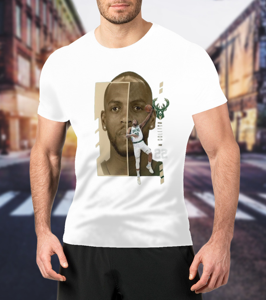 Khris Middleton Bucks Logo #22 Jump Pass Player Name And Number T-Shirt