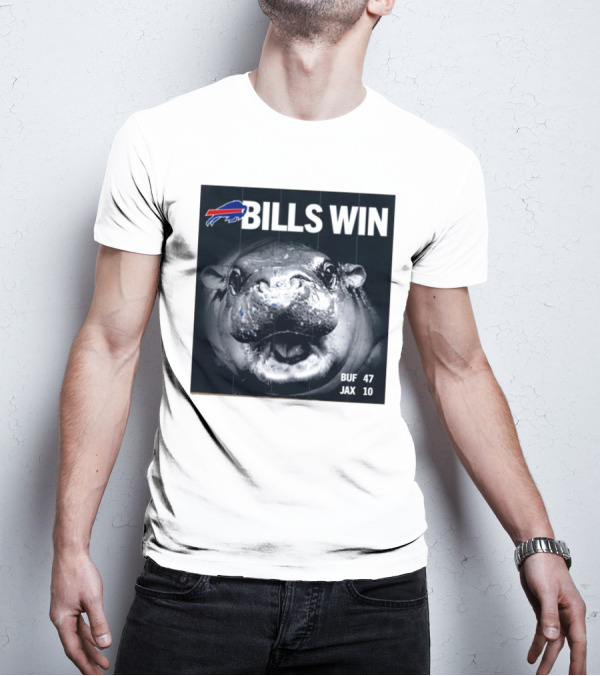 BILLS WIN Buffalo Bills Mafia GoBills Moodeng BUF 47 JAX 10 T-Shirt