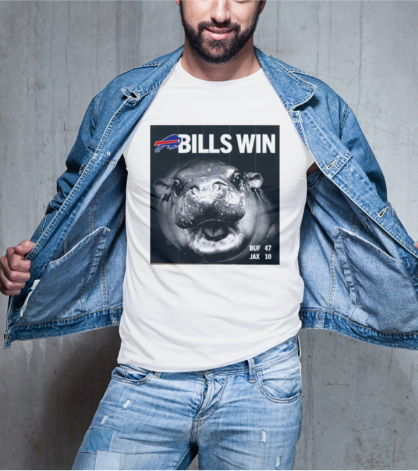 BILLS WIN Buffalo Bills Mafia GoBills Moodeng BUF 47 JAX 10 T-Shirt