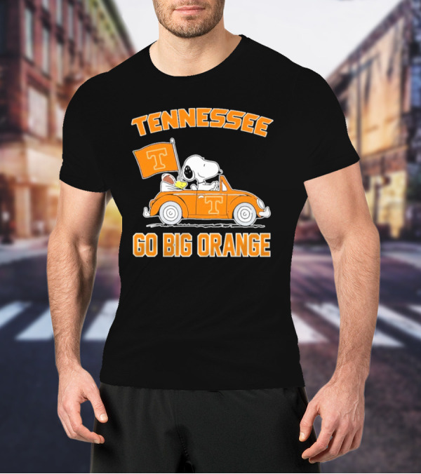 Tennessee Volunteers Snoopy Woodstock Car Go Big Orange T-Shirt
