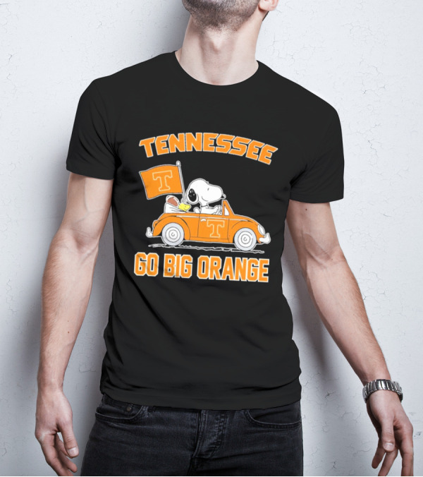 Tennessee Volunteers Snoopy Woodstock Car Go Big Orange T-Shirt