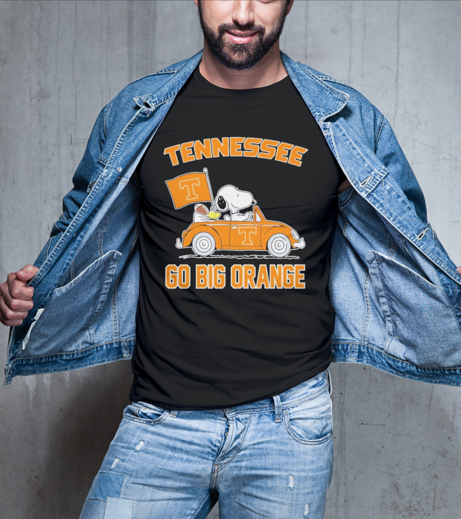 Tennessee Volunteers Snoopy Woodstock Car Go Big Orange T-Shirt