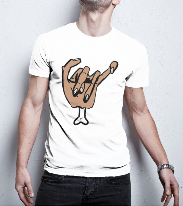 Ricky Berwick Crippled Bone Hand Gesture T-Shirt