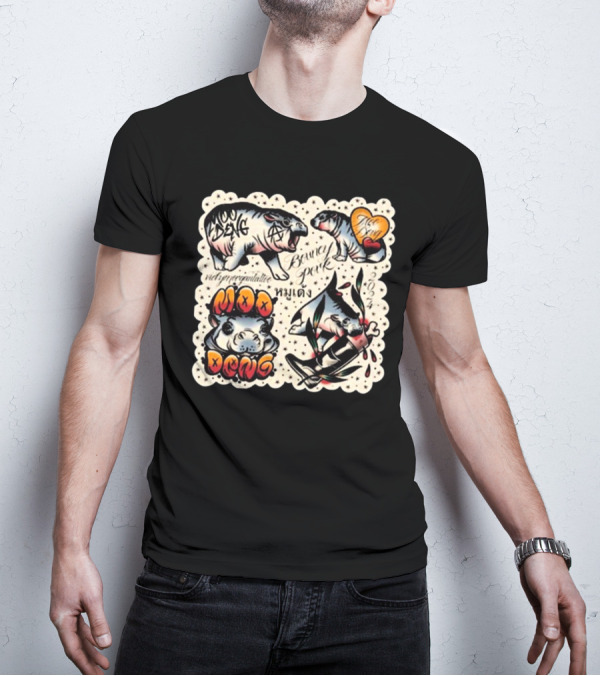 Vicky Morgan Tattoo Art Moo Deng Bouncy Pork T-Shirt