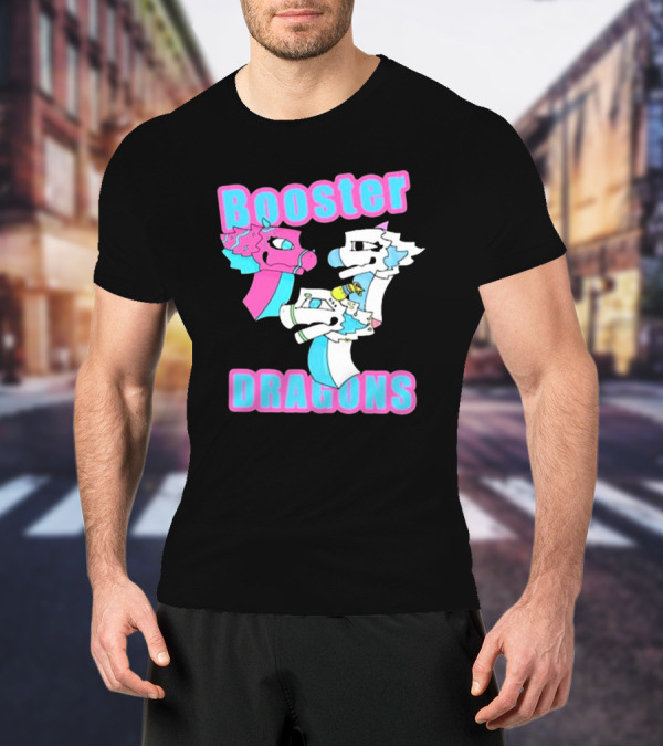 Booster Dragons Colorful Cartoon Characters T-Shirt