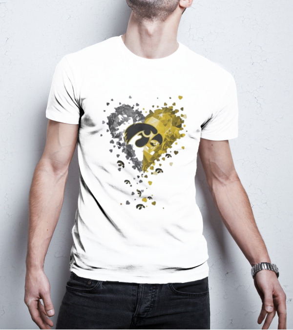 Heart Diamonds Crystal Hawkeyes Iowa Heart T-Shirt