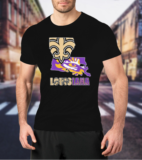 Louisiana Fleur-de-lis And Tiger Eye Graphics T-Shirt