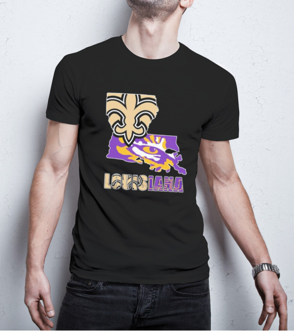 Louisiana Fleur-de-lis And Tiger Eye Graphics T-Shirt