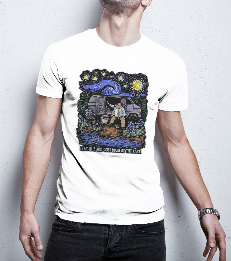 I Live In A Van Gogh Down By The River Starry Night Scene T-Shirt