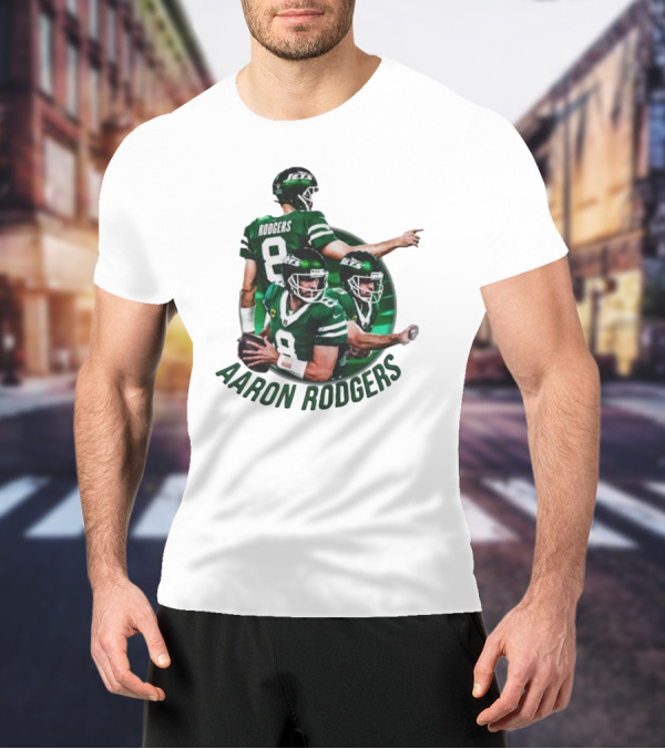 Aaron Rodgers New York Jets NFL Quarterback Number 8 T-Shirt