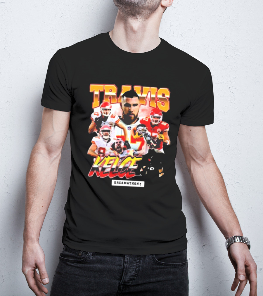 Travis Kelce Kansas City Chiefs Dreamathon Football Player Collage T-Shirt