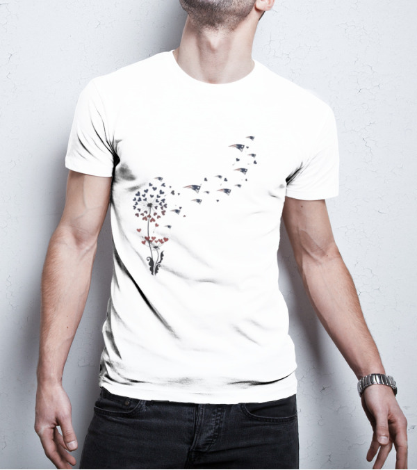 New England Patriots Floral Dandelion Hearts Blossoming Football Fan T-Shirt