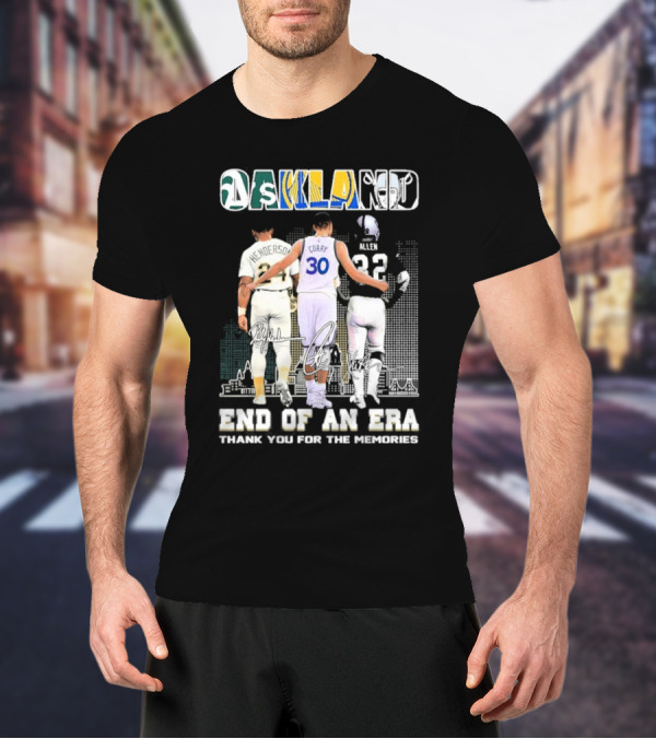 Oakland City End Of An Era Henderson Curry Allen Thank You For The Memories T-Shirt