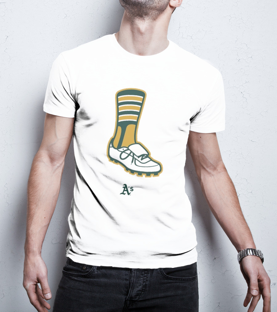 Oakland Athletics A's Iconic Green And Gold Footwear T-Shirt