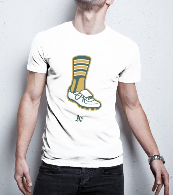 Oakland Athletics A's Iconic Green And Gold Footwear T-Shirt