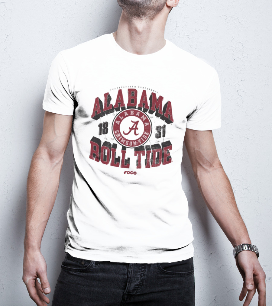 Alabama Crimson Tide 1831 Southeastern Conference Roll Tide Vintage Arched Foco T-Shirt