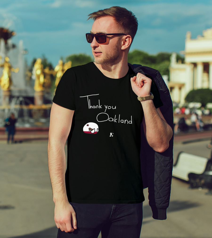 Thank You Oakland Athletics California Bear Flag T-Shirt