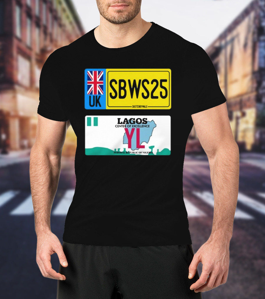 UK SBWS25 Lagos Center Of Excellence Federal Republic Of Nigeria Plate T-Shirt