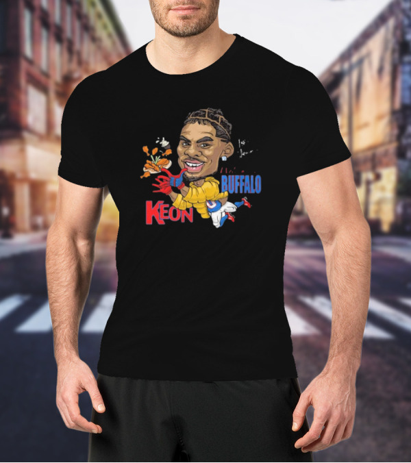 Buffalo Bills Keon Coleman Caricature Signature NFL Welcome T-Shirt