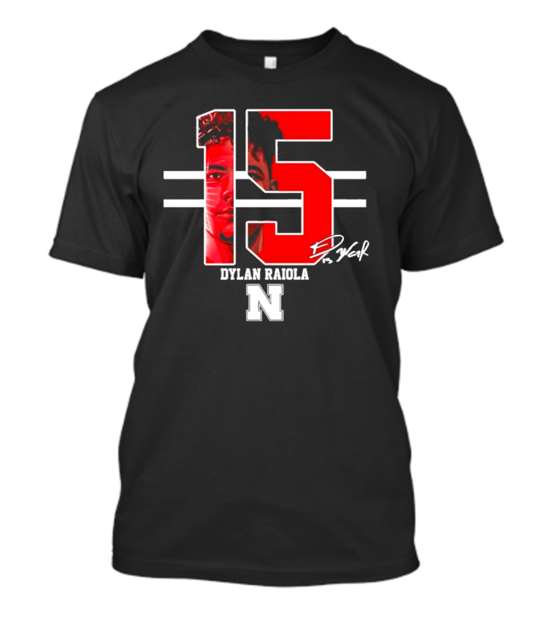 15 Dylan Raiola Nebraska Huskers Signature Football Player T-Shirt
