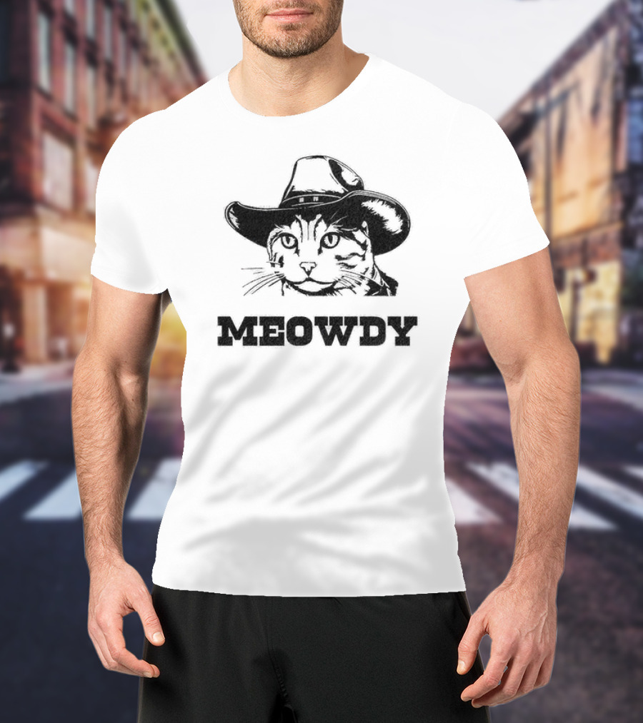 Meowdy Cowboy Cat Hat T-Shirt