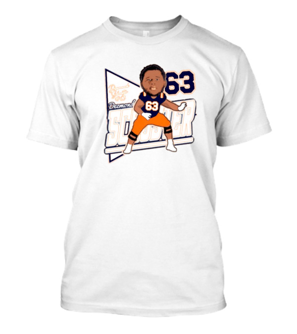 Dezmond Schuster #63 Illinois Fighting Illini Football Caricature Autograph T-Shirt