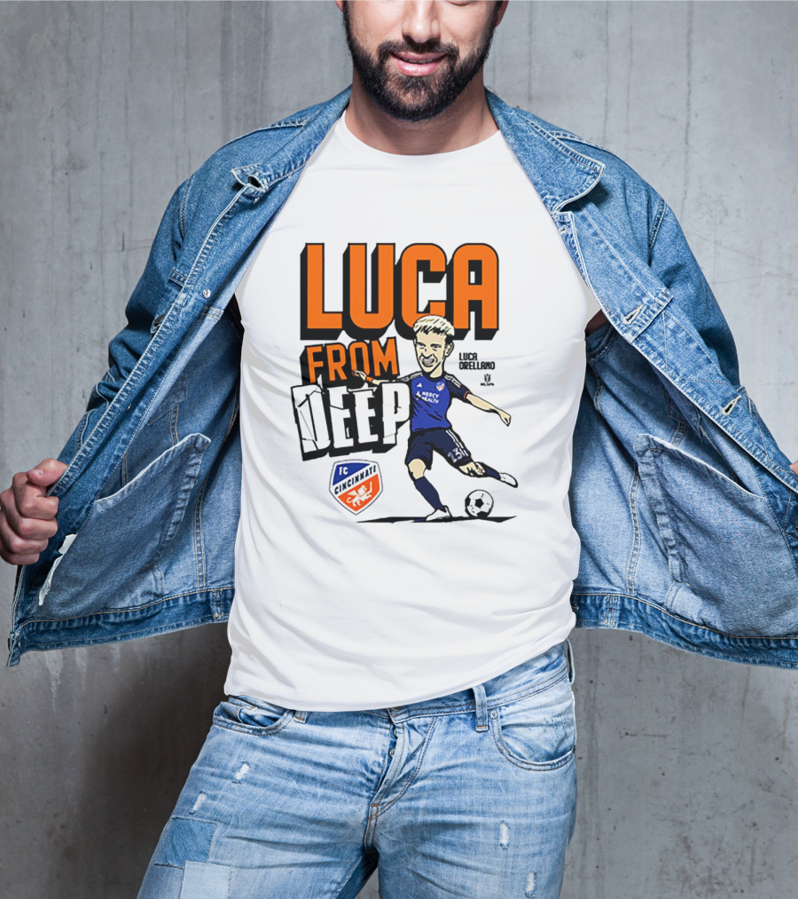 Luca Orellano FC Cincinnati From Deep Soccer Player Action Image T-Shirt