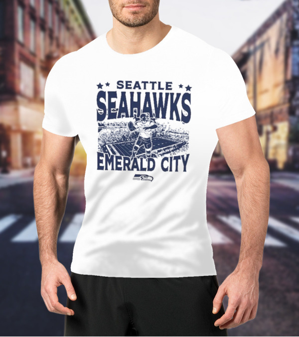 Seattle Seahawks Emerald City Stadium Gameday Vintage T-Shirt