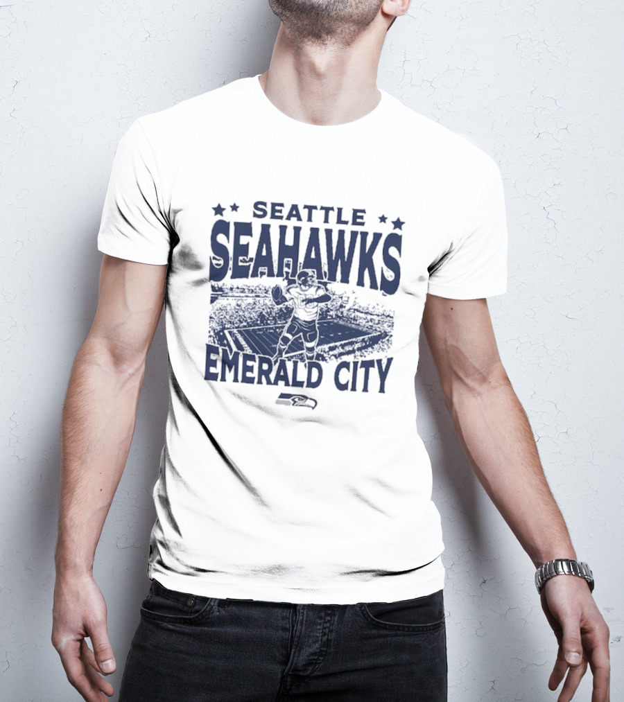 Seattle Seahawks Emerald City Stadium Gameday Vintage T-Shirt