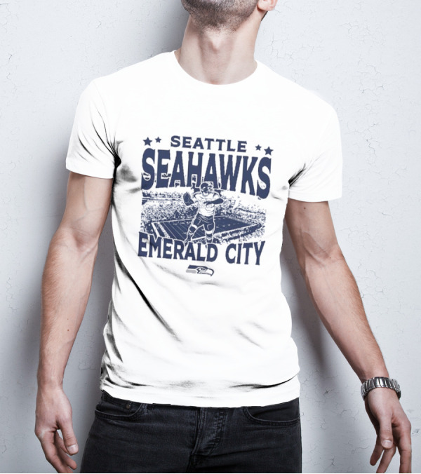 Seattle Seahawks Emerald City Stadium Gameday Vintage T-Shirt