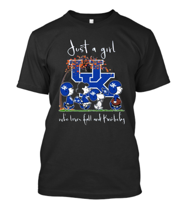 Just A Girl Who Loves Fall And Kentucky Wildcats Peanuts Characters T-Shirt