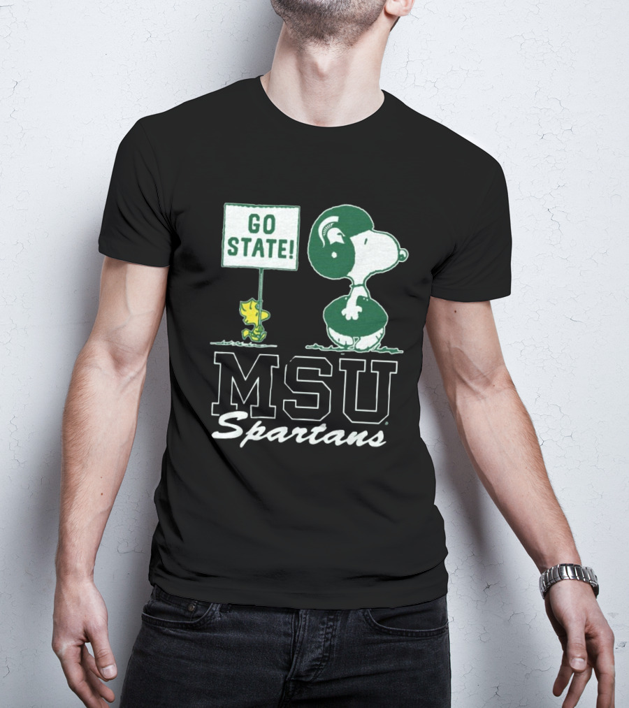 Peanuts Snoopy Woodstock MSU Spartans Go State T-Shirt