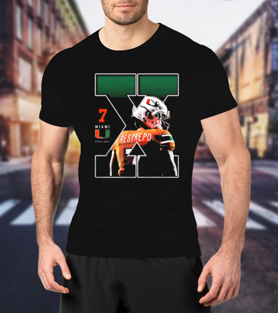 Xavier Restrepo 7 Miami Hurricanes Football Game Day NCAA T-Shirt