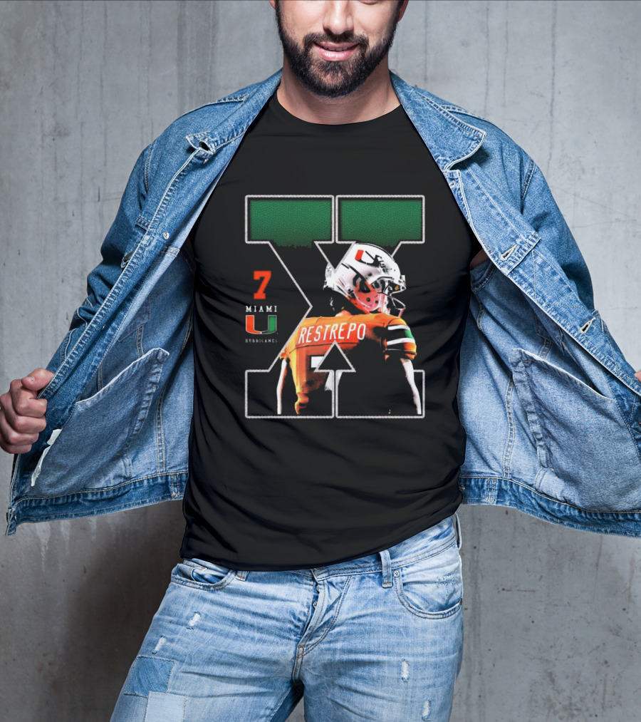 Xavier Restrepo 7 Miami Hurricanes Football Game Day NCAA T-Shirt