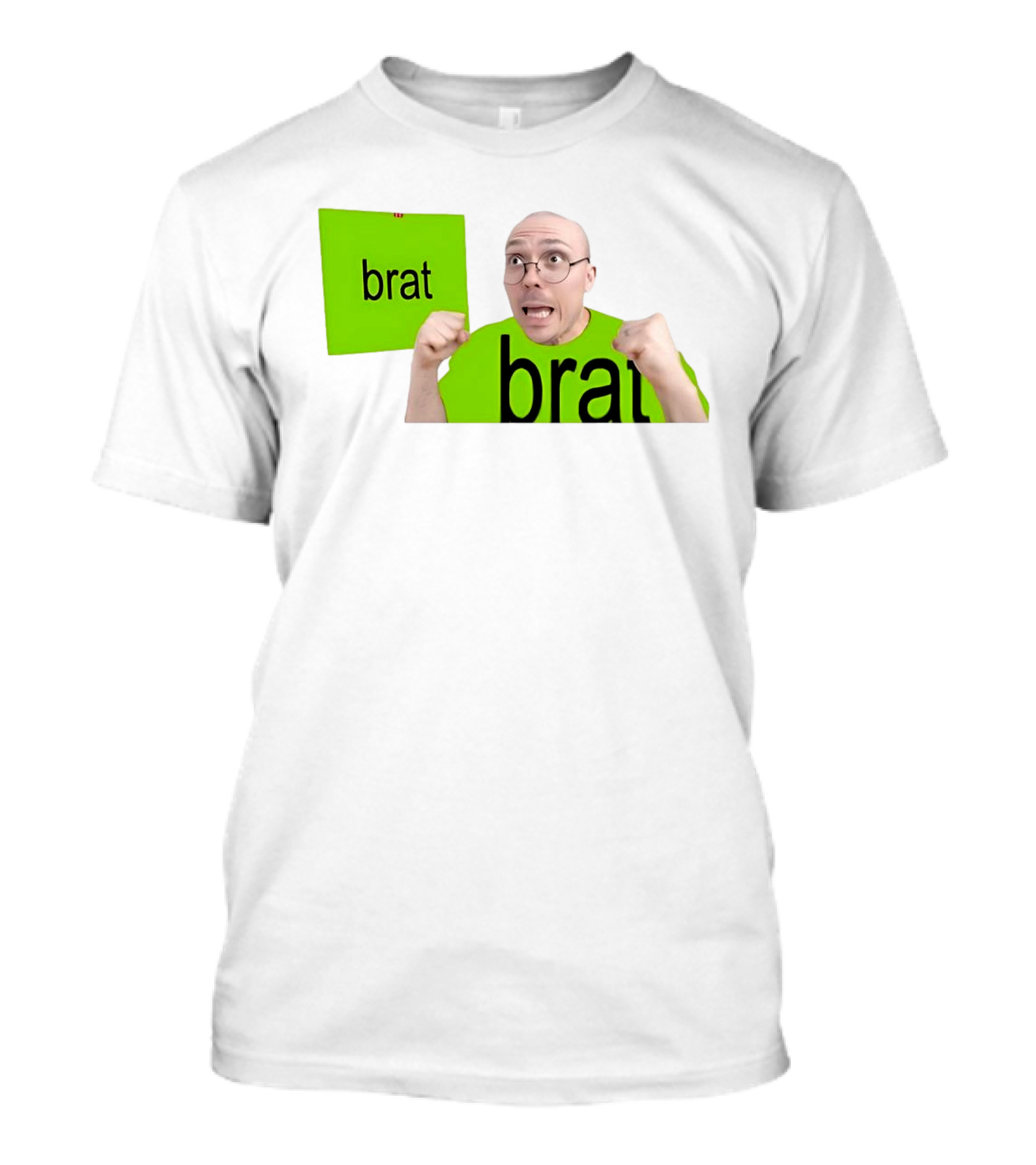 Anthony Fantano Brat Neon Green Double Brat Face T-Shirt