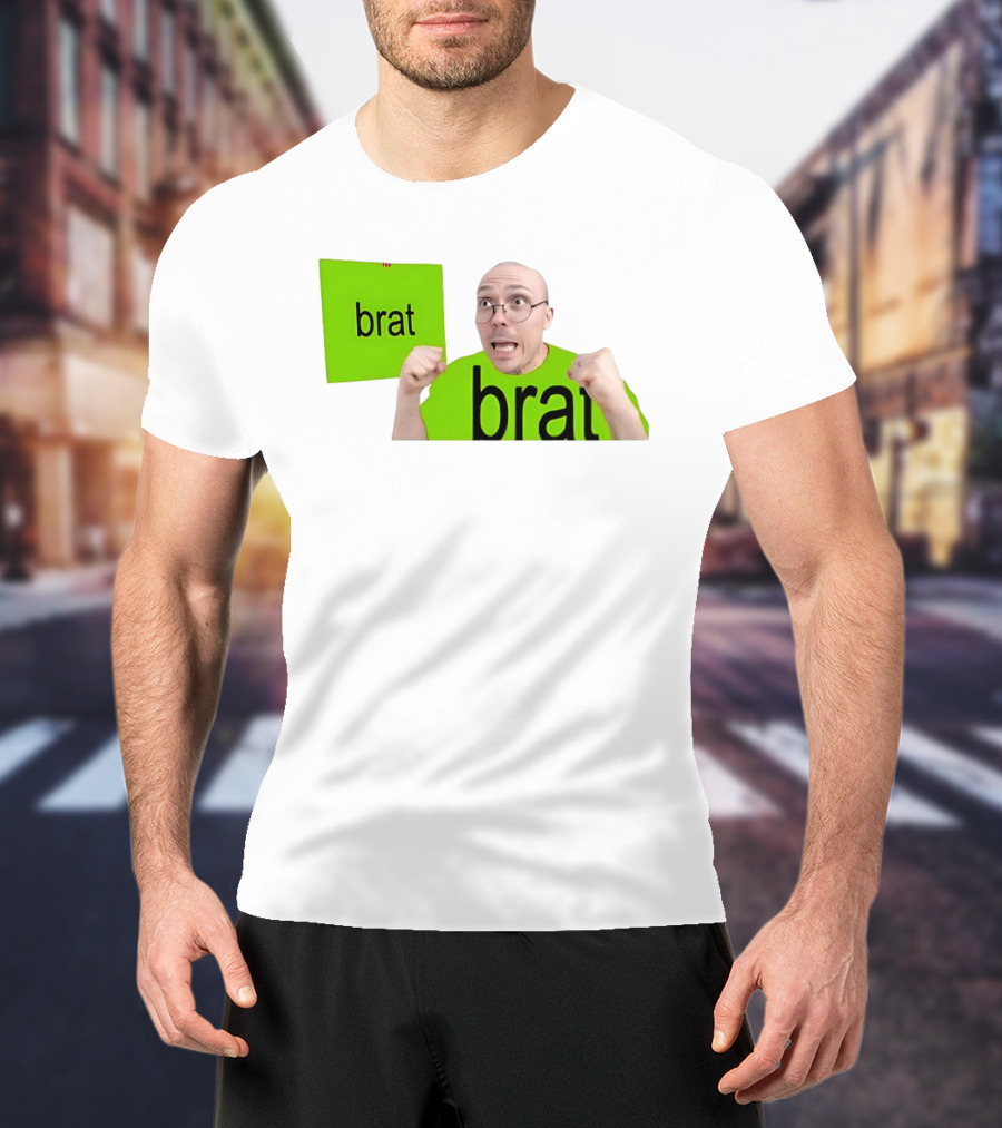 Anthony Fantano Brat Neon Green Double Brat Face T-Shirt
