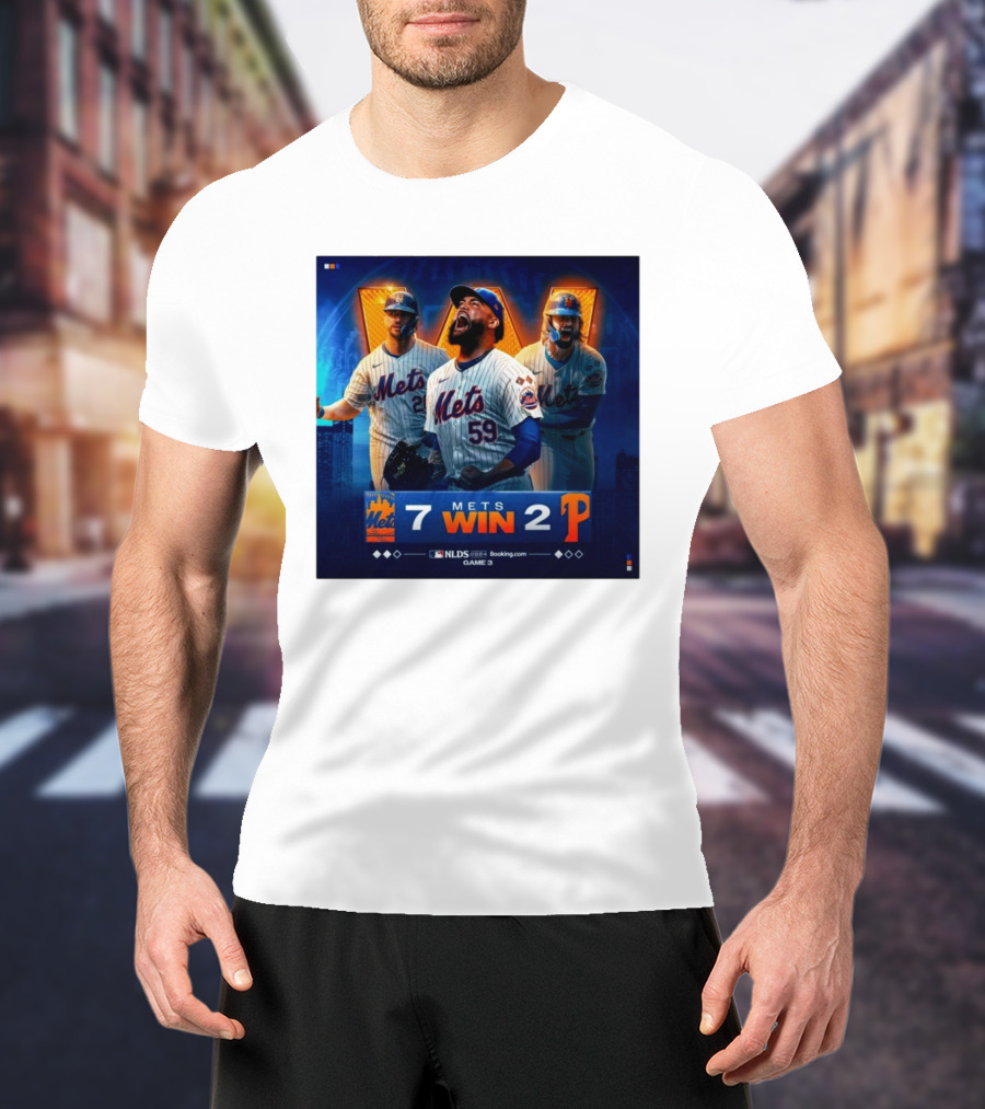 New York Mets Win 7-2 Against Philadelphia Phillies NLDS Game 3 Mets Victory T-Shirt