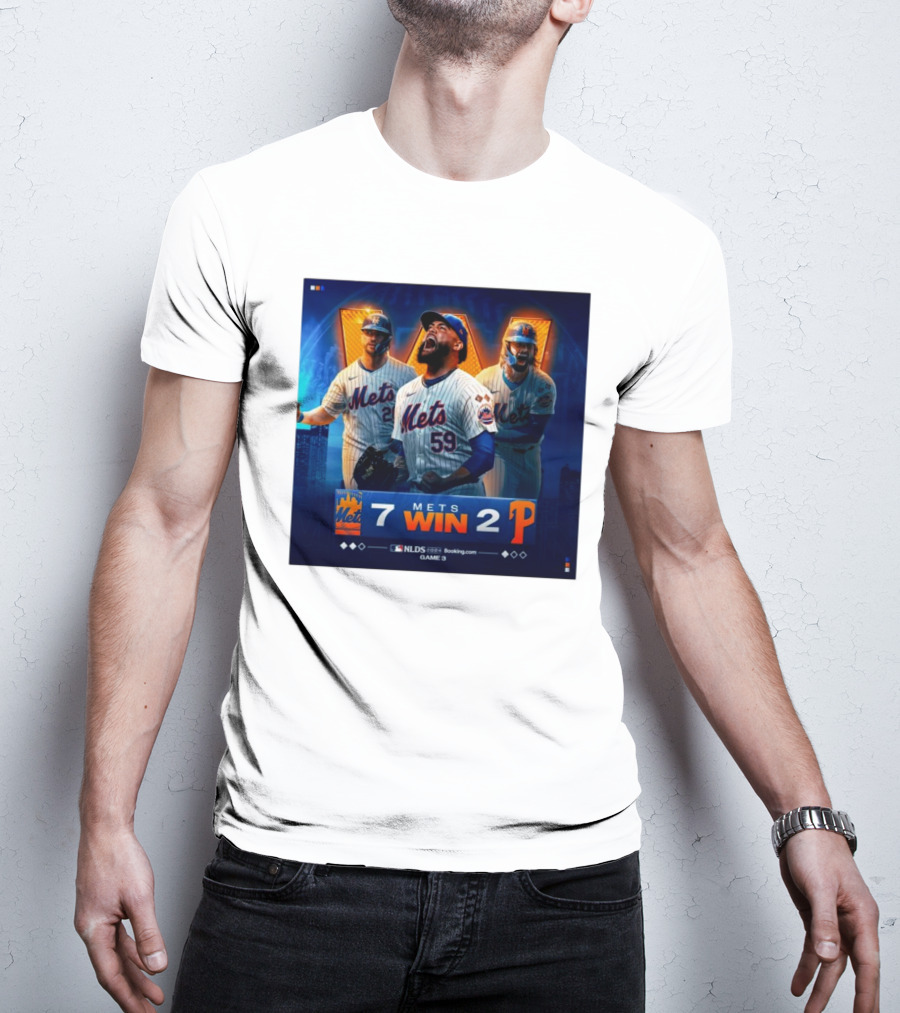 New York Mets Win 7-2 Against Philadelphia Phillies NLDS Game 3 Mets Victory T-Shirt